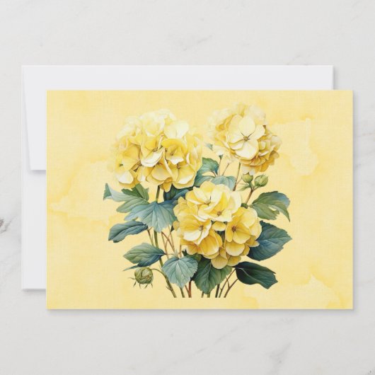 Chic Yellow Hydrangea Butterfly Danke Karten (Rückseite)