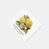 Chic Yellow Hydrangea Teacup Brautparty Serviette (Ecke)