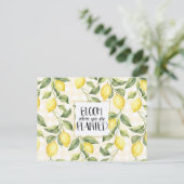 Chic Yellow Lemons Bloom Postkarte (Stehend Vorderseite)