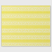 Chic Yellow Muster Wrapping Paper Geschenkpapier (Flach)
