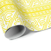 Chic Yellow Muster Wrapping Paper Geschenkpapier (Rolleneckpunkt)