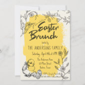 Chic Yellow Oaster Brunch Einladung (Vorderseite)