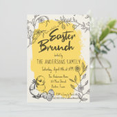 Chic Yellow Oaster Brunch Einladung (Stehend Vorderseite)