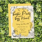 Chic Yellow Oaster Party & Ei Hunt Einladung