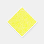 Chic Yellow Paisley Floral Design Wedding Serviette (Ecke)