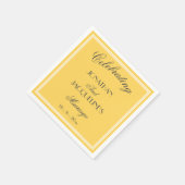 Chic Yellow Personalisiert Names Wedding Napkins Serviette (Ecke)