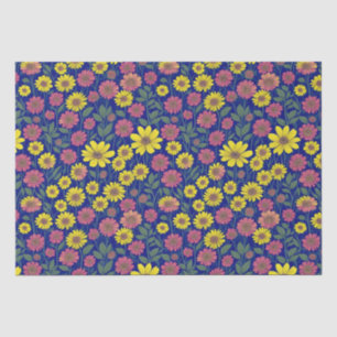 Chic Yellow Pink Daisis Blume Botanischer Garten Seidenpapier