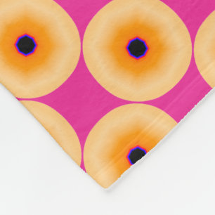 Chic Yellow Pink Polka Dot Fleecedecke