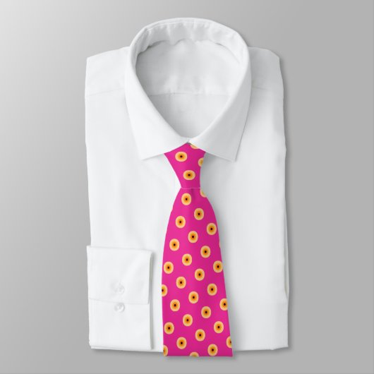 Chic Yellow Pink Polka Dot Krawatte (Gebunden)