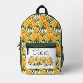 Chic Yellow Roses Bedruckter Rucksack (Vorderseite)