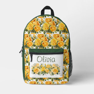 Chic Yellow Roses Bedruckter Rucksack
