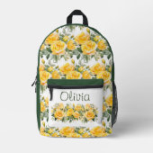 Chic Yellow Roses Bedruckter Rucksack (Vorderseite)