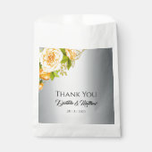 Chic Yellow Roses und Silver Wedding Geschenktütchen (Vorderseite)