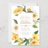 Chic Yellow Spring Daffodien Blumenkohl Brautparty Magneteinladung (Vorderseite)