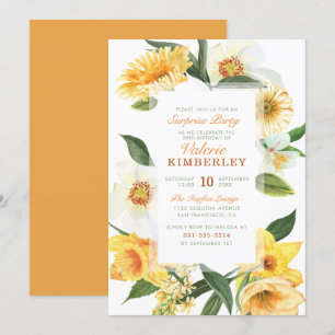 Chic Yellow Spring Daisies Blumenüberraschung Part Einladung