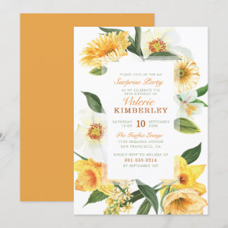 Chic Yellow Spring Daisies Blumenüberraschung Part Einladung
