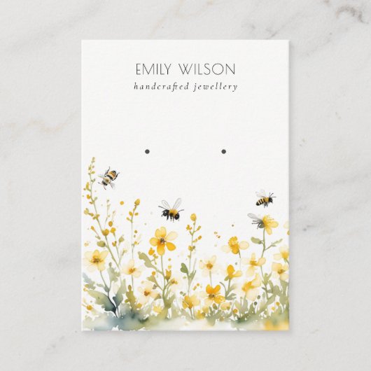 Chic Yellow Spring Wildblume Beerring Display Visitenkarte (Vorderseite)