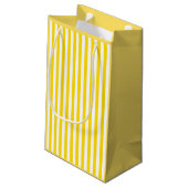 Chic Yellow Striping Template Elegant Modernes Kleine Geschenktüte (Rückseite Schrägansicht)
