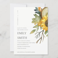 CHIC YELLOW SUNFLOWBODEN BRAUTPARTY INVITE