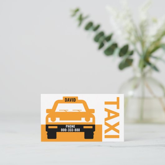 Chic Yellow Tax Cab Treiber Visitenkarte (Stehend Vorderseite)