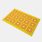 Chic Yellow Tile Blume Muster große Tor Mat Fußmatte (Schrägansicht)