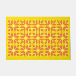 Chic Yellow Tile Blume Muster große Tor Mat Fußmatte