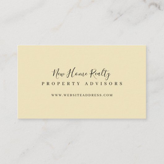 Chic Yellow Watercolor Fronttür Eingang Visitenkarte (Rückseite)