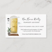 Chic Yellow Watercolor Fronttür Eingang Visitenkarte (Vorderseite)