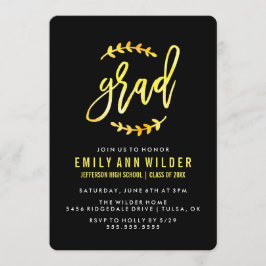 Chic Yellow Watercolor | Graduierungspartei Einladung