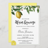 Chic Yellow Watercolor Lemon Themed Brautparty Einladung (Vorne/Hinten)
