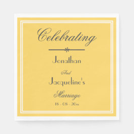 Chic Yellow Wedding Personalisiert Elegantes Lunch Serviette