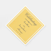 Chic Yellow Wedding Personalisiert Elegantes Lunch Serviette (Ecke)