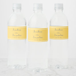 Chic Yellow Wedwater Bottle Labels Wasserflaschenetikett
