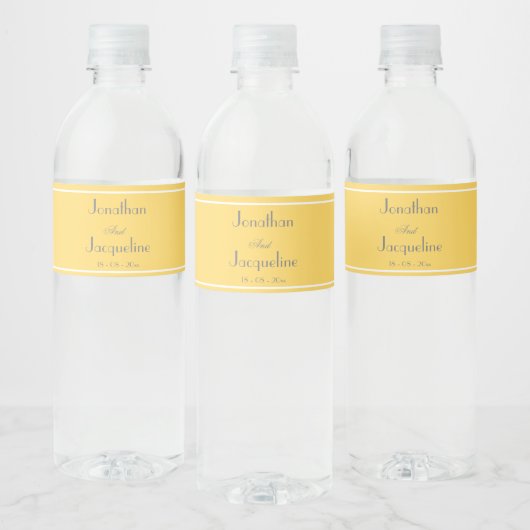 Chic Yellow Wedwater Bottle Labels Wasserflaschenetikett (Flaschen)