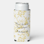 Chic Yellow White Lemons Selters Dosenkühler (Seltzer Vorderseite)