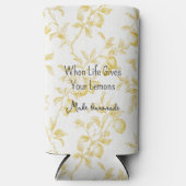 Chic Yellow White Lemons Selters Dosenkühler (Vorderseite)