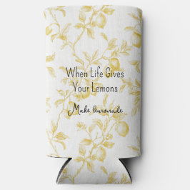 Chic Yellow White Lemons Selters Dosenkühler