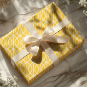 Chic Yellow White Marokcan Trellis Muster Geschenkpapier