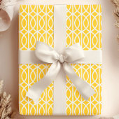 Chic Yellow White Marokcan Trellis Muster Geschenkpapier