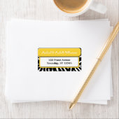 Chic Yellow Zebra Print Address Labels Adressaufkleber (Insitu)
