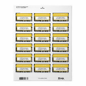 Chic Yellow Zebra Print Address Labels Adressaufkleber (Vorne)