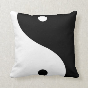 CHIC YIN YANG SCHWARZ UND WEISS MODERNE ART KISSEN