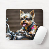 Chic Yorkie auf einer Motorrad-Maus Mousepad (Mit Mouse)