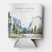 Chic Yosemite National Park CA Wasserfarbenhochzei Dosenkühler (Vorderseite)