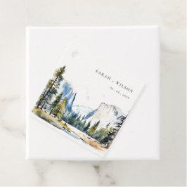 Chic Yosemite National Park CA Wasserfarbenhochzei Geschenkanhänger