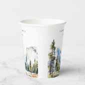 Chic Yosemite National Park CA Wasserfarbenhochzei Pappbecher (Rechts)