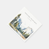Chic Yosemite National Park CA Wasserfarbenhochzei Serviette (Ecke)