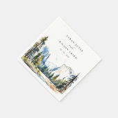 Chic Yosemite National Park CA Wasserfarbenhochzei Serviette (Ecke)