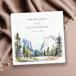 Chic Yosemite National Park CA Wasserfarbenhochzei Serviette