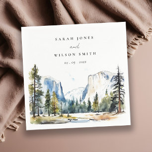 Chic Yosemite National Park CA Wasserfarbenhochzei Serviette